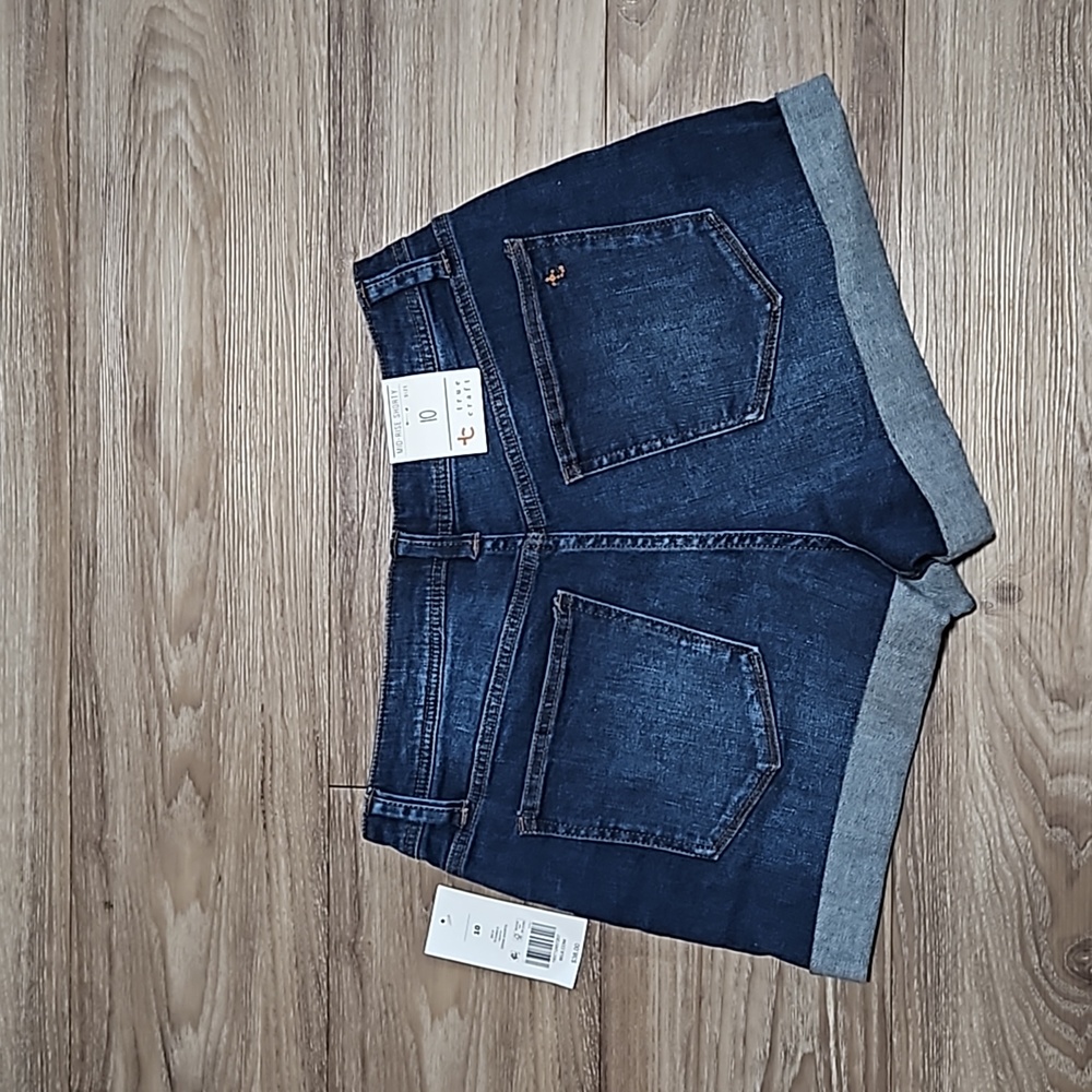 true craft Denim Mid-Rise Shorty Stretch Blue Jean Shorts 3" Inseam Women's 10 - Picture 2 of 16